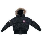 Детская зимняя куртка "Авиатор" США, цвет черный, воротник с мехом
