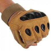 Перчатки бежевые Oakley тактические с защитой без пальцев