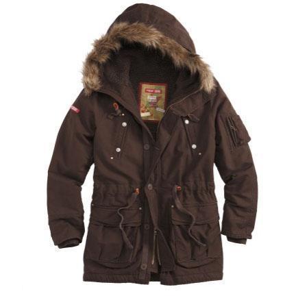 Зимняя куртка-пальто TROOPER SUPREME коричневая с подкладкой из искусственного меха