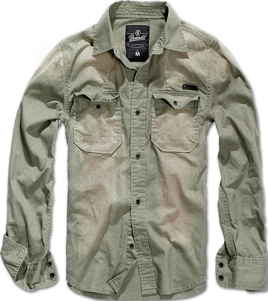 Уточнять наличие - Hardee Denim oliv-grau - 100% хлопковая рубашка.