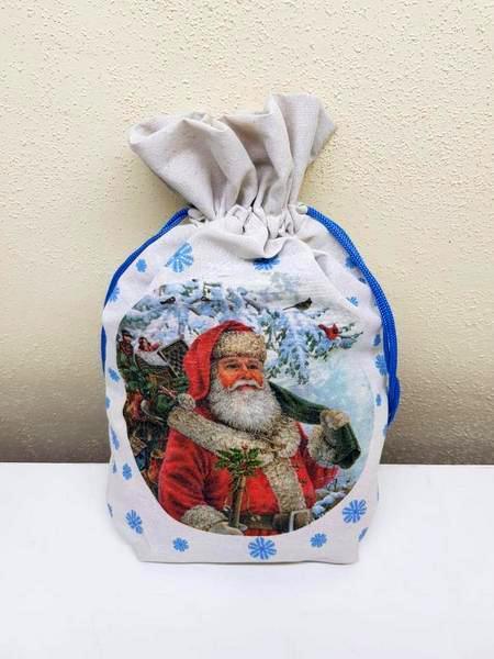Мешок новогодний подарочный (снежинки) 29*42 см