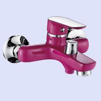 Смеситель для ванны LEMEN LС-3313P ф35 короткий нос, розовый-хром