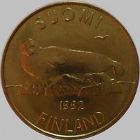 5 марок 1992 М Финляндия. Кольчатая нерпа.