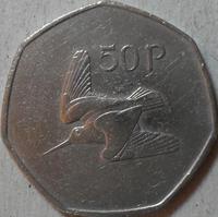 50 пенсов 1996 Ирландия. Вальдшнеп.