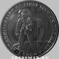 1 крона 2009 остров Мэн. Первый человек на Луне.