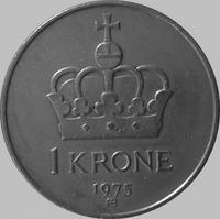 1 крона 1975 Норвегия. 