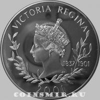 50 пенсов 2001 Фолклендские острова. Королева Виктория. Профиль.