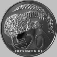20 центов 1984 Новая Зеландия. Птица Киви. Пруф.