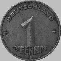 1 пфенниг 1949 А Германия ГДР.