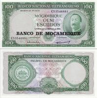 100 эскудо 1976 на 100 эскудо 1961 Мозамбик.