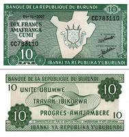 10 франков 2007 Бурунди.