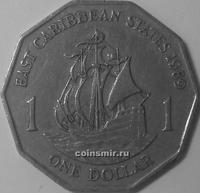 1 доллар 1989 Восточные Карибы.