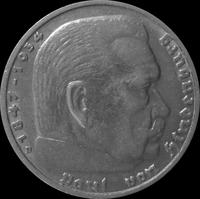 5 марок 1937 D Германия. Гинденбург. 