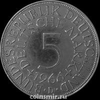 5 марок 1966 D Германия ФРГ.