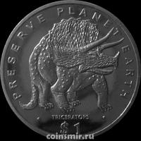 1 доллар 1993 Эритрея. Трицератопс.