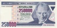 250000 лир 1970 (1998) Турция.