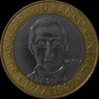 5 песо 1997 Доминиканская республика. 50 лет Центробанку.