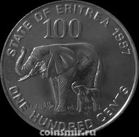 100 центов 1997 Эритрея. Слон.