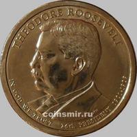 1 доллар 2013 D США. 26-й президент Теодор Рузвельт. 