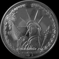 1 доллар 2002 Британские Виргинские острова. Статуя Свободы. Трагедия 11 сентября 2001 года.