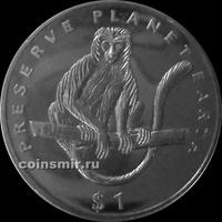 1 доллар 1994 Эритрея. Черно-белый колобус.