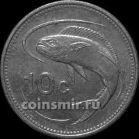 10 центов 1998 Мальта. Золотистая макрель.
