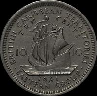 10 центов 1961 Британские Карибские территории.