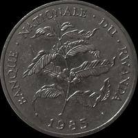 10 франков 1985 Руанда. Веточка кофейного дерева.