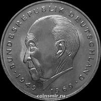 2 марки 1980 F Германия (ФРГ). Конрад Аденауэр.