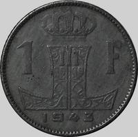 1 франк 1943 Бельгия. BELGIQUE-BELGIE.