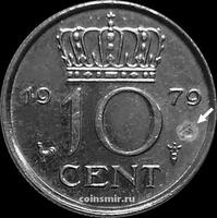 10 центов 1979 Нидерланды. Состояние на фото.
