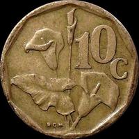 10 центов 1992 Южная Африка. Лилия. Suid-Afrika / South Africa.