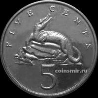 5 центов 1991 Ямайка. Крокодил.