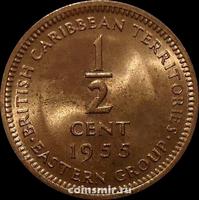 1/2 цента 1955 Британские Карибские территории.