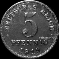 5 пфеннигов 1919 G Германия.