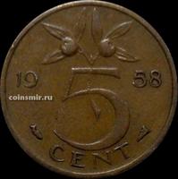 5 центов 1958 Нидерланды.