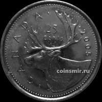 25 центов 2005 Р Канада. Северный олень.