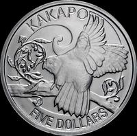 5 долларов 2009 Новая Зеландия. Попугай какапо.
