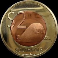 2 доллара 2013 Южный полюс.