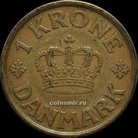1 крона 1940 N;GJ Дания. Король Кристиан X (1912 - 1947).