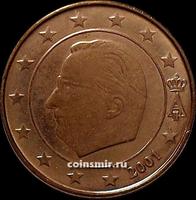 1 евроцент 2001 Бельгия. Король Бельгии Альберт II.