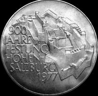 100 шиллингов 1977 Австрия.  900 лет крепости Хоэнзальцбург.