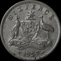 6 пенсов 1957 Австралия.