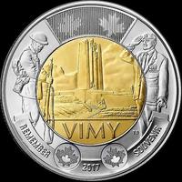 2 доллара 2017 Канада. Первая мировая война. 100-летие битвы при Вими-Ридж.