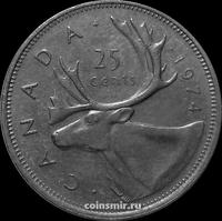 25 центов 1974 Канада. Северный олень.