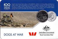 20 центов 2016 Австралия. 100 лет АНЗАК-Собаки в войне.