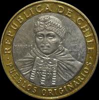 100 песо 2013 Чили.