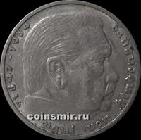5 марок 1937 G Германия. Гинденбург.