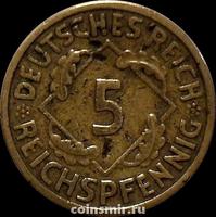 5 пфеннигов 1925 А Германия. REICHSPFENNIG Состояние на фото.