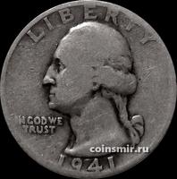 25 центов (1/4 доллара) 1941 S США. Джордж Вашингтон.